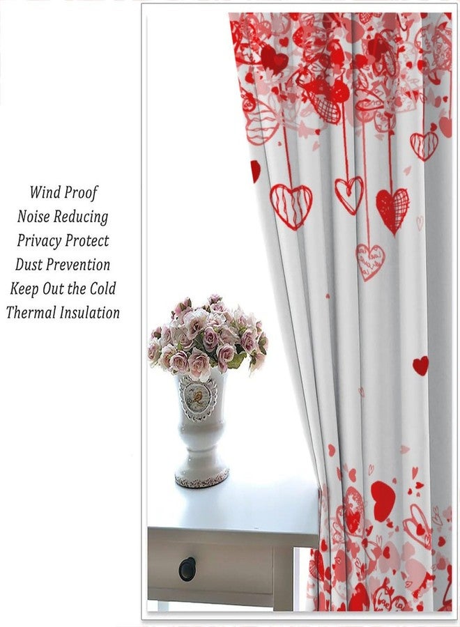 Kurtect Valentines Curtain,Pink Red Heart Abstract Art Girl Women Window Treatment Curtains for Bedroom Cafe Dining Room Office Living Room Kitchen Drapes, 42x45 in - Image 4